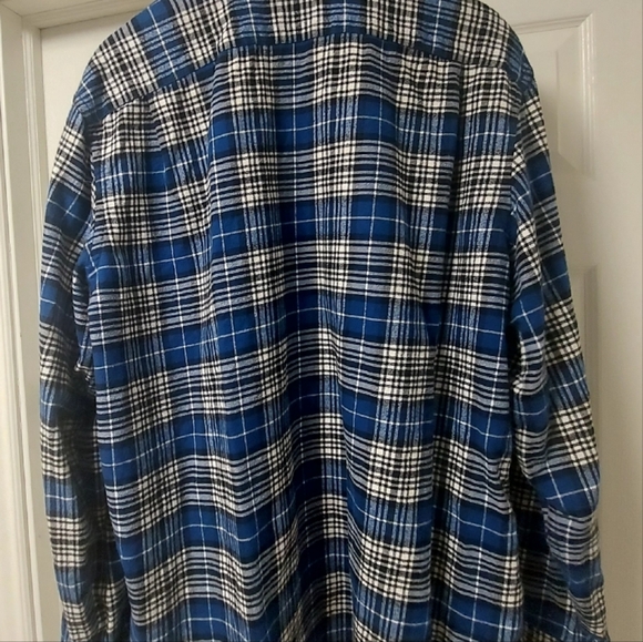 Eddie Bauer Blue Plaid Dress Shirt - Picture 4 of 4